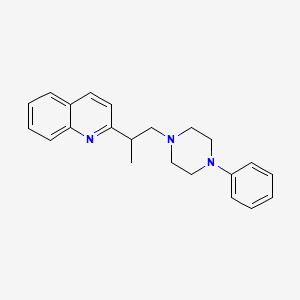 molecular formula C22H25N3 B15186235 2-(1-Methyl-2-(4-phenyl-1-piperazinyl)ethyl)quinoline CAS No. 126921-40-2