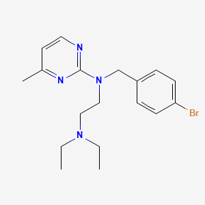 molecular formula C18H25BrN4 B15186239 Pyrimidine, 2-((p-bromobenzyl)(2-(diethylamino)ethyl)amino)-4-methyl- CAS No. 109556-50-5