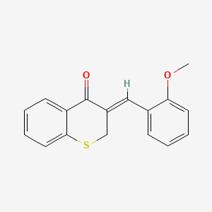 molecular formula C17H14O2S B15186247 (Z)-2,3-Dihydro-3-((2-methoxyphenyl)methylene)-4H-1-benzothiopyran-4-one CAS No. 130688-98-1