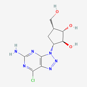 1,2-Cyclopentanediol, 3-(5-amino-7-chloro-3H-1,2,3-triazolo(4,5-d)pyrimidin-3-yl)-5-(hydroxymethyl)-, rel-(1S,2S,3R,5R)-