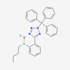 molecular formula C30H29BN4O B15186283 Butyl(2-(2-trityl-2H-tetraazol-5-yl)phenyl)borinic acid CAS No. 163727-93-3