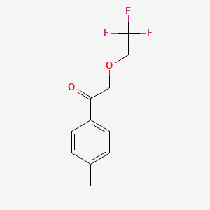 molecular formula C11H11F3O2 B1518629 1-(4-Methylphenyl)-2-(2,2,2-trifluoroethoxy)ethan-1-one CAS No. 1157999-30-8