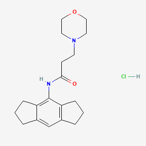 4-Morpholinepropanamide, N-(1,2,3,5,6,7-hexahydro-s-indacen-4-yl)-, monohydrochloride