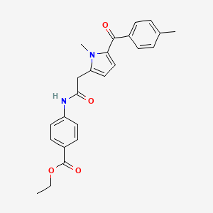 Benzoic acid, 4-(((1-methyl-5-(4-methylbenzoyl)-1H-pyrrol-2-yl)acetyl)amino)-, ethyl ester