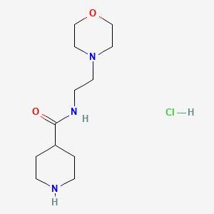 molecular formula C12H24ClN3O2 B1518635 N-(2-morpholin-4-ylethyl)piperidine-4-carboxamide hydrochloride CAS No. 1173100-38-3