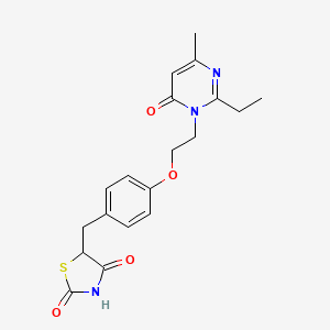 2,4-Thiazolidinedione, 5-((4-(2-(2-ethyl-4-methyl-6-oxo-1(6H)-pyrimidinyl)ethoxy)phenyl)methyl)-