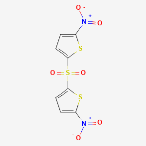 molecular formula C8H4N2O6S3 B15186358 Thiophene, 2,2'-sulfonylbis(5-nitro- CAS No. 88202-70-4