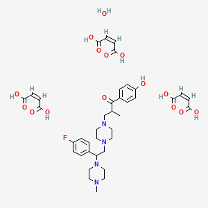 (Z)-but-2-enedioic acid;3-[4-[2-(4-fluorophenyl)-2-(4-methylpiperazin-1-yl)ethyl]piperazin-1-yl]-1-(4-hydroxyphenyl)-2-methylpropan-1-one;hydrate