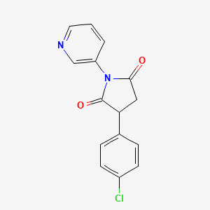 molecular formula C15H11ClN2O2 B15186364 3-(4-Chlorophenyl)-1-(3-pyridinyl)-2,5-pyrrolidinedione CAS No. 132458-97-0