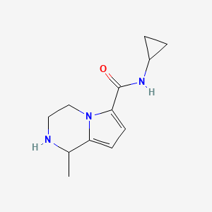 molecular formula C12H17N3O B1518637 N-cyclopropyl-1-methyl-1H,2H,3H,4H-pyrrolo[1,2-a]pyrazine-6-carboxamide CAS No. 1087784-19-7