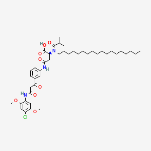 molecular formula C43H64ClN3O8 B15186395 N-(3-(3-((4-Chloro-2,5-dimethoxyphenyl)amino)-1,3-dioxopropyl)phenyl)-N2-(2-methylpropionyl)-N2-octadecyl-L-asparagine CAS No. 31522-23-3