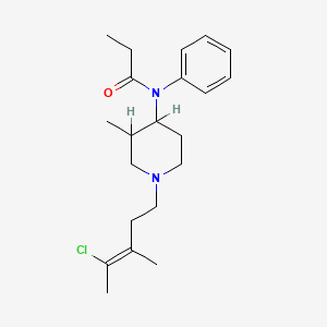 molecular formula C21H31ClN2O B15186402 N-(1-(4-Chloro-3-methyl-3-pentenyl)-3-methyl-4-piperidinyl)-N-phenylpropanamide CAS No. 155125-72-7