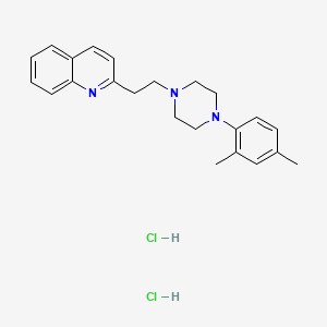 molecular formula C23H29Cl2N3 B15186506 Quinoline, 2-(2-(4-(2,4-dimethylphenyl)-1-piperazinyl)ethyl)-, dihydrochloride CAS No. 126921-27-5