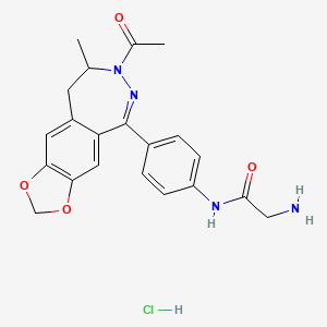 Acetamide, N-(4-(7-acetyl-8,9-dihydro-8-methyl-7H-1,3-dioxolo(4,5-h)(2,3)benzodiazepin-5-yl)phenyl)-2-amino-, monohydrochloride