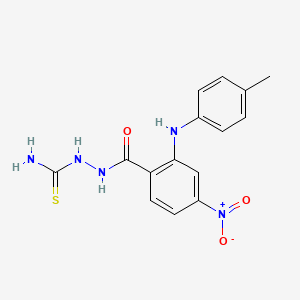 Benzoic acid, 2-((4-methylphenyl)amino)-4-nitro-, 2-(aminothioxomethyl)hydrazide