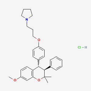 Pyrrolidine, 1-(3-(4-(3,4-dihydro-2,2-dimethyl-7-methoxy-3-phenyl-2H-1-benzopyran-4-yl)phenoxy)propyl)-, hydrochloride, (E)-