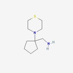 molecular formula C10H20N2S B1518681 (1-Thiomorpholin-4-ylcyclopentyl)methylamine CAS No. 1042651-64-8
