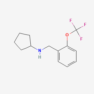 molecular formula C13H16F3NO B1518684 N-{[2-(trifluoromethoxy)phenyl]methyl}cyclopentanamine CAS No. 1019579-79-3