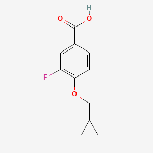 molecular formula C11H11FO3 B1518688 4-(环丙基甲氧基)-3-氟苯甲酸 CAS No. 1021144-38-6