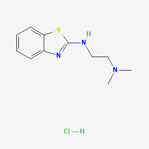 molecular formula C11H16ClN3S B1518700 {2-[(1,3-Benzothiazol-2-yl)amino]ethyl}dimethylamine hydrochloride CAS No. 1177362-00-3