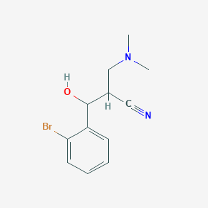 molecular formula C12H15BrN2O B1518711 3-(2-Bromophenyl)-2-[(dimethylamino)methyl]-3-hydroxypropanenitrile CAS No. 1049606-74-7