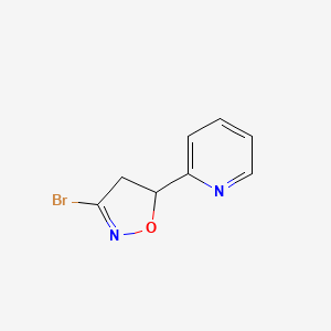 molecular formula C8H7BrN2O B1518714 2-(3-Bromo-4,5-dihydroisoxazol-5-yl)pyridine CAS No. 1120215-06-6