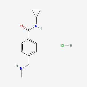 molecular formula C12H17ClN2O B1518724 N-cyclopropyl-4-[(methylamino)methyl]benzamide hydrochloride CAS No. 1172976-87-2