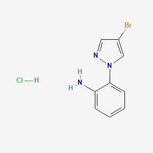 molecular formula C9H9BrClN3 B1518730 2-(4-bromo-1H-pyrazol-1-yl)aniline hydrochloride CAS No. 1171646-80-2