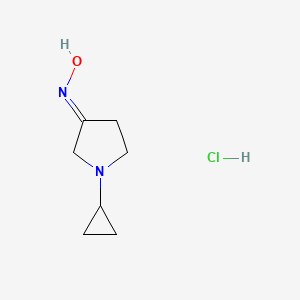 molecular formula C7H13ClN2O B1518740 N-(1-cyclopropylpyrrolidin-3-ylidene)hydroxylamine hydrochloride CAS No. 1173611-89-6