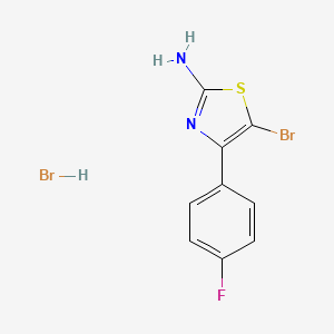 molecular formula C9H7Br2FN2S B1518748 5-Bromo-4-(4-fluorophenyl)-1,3-thiazol-2-amine hydrobromide CAS No. 1171027-89-6