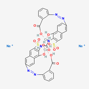 Disodium (mu-((2,2'-(carbonylbis(imino(1-hydroxy-3-sulphonaphthalene-2,6-diyl)azo))bis(benzoato))(6-)))dicuprate(2-)