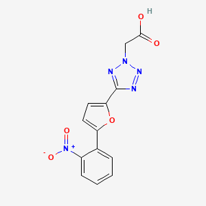 2H-Tetrazole-2-acetic acid, 5-(5-(2-nitrophenyl)-2-furanyl)-