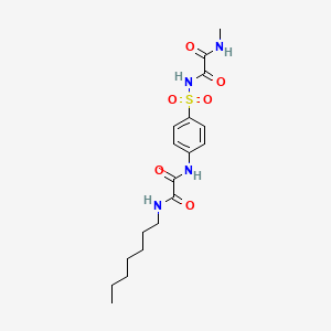 molecular formula C18H26N4O6S B15187604 Ethanediamide, N-((4-(((heptylamino)oxoacetyl)amino)phenyl)sulfonyl)-N'-methyl- CAS No. 81717-44-4