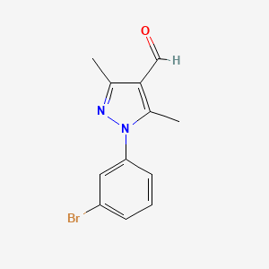 molecular formula C12H11BrN2O B1518762 1-(3-溴苯基)-3,5-二甲基-1H-吡唑-4-甲醛 CAS No. 294877-38-6
