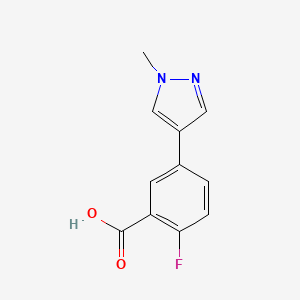 molecular formula C11H9FN2O2 B1518766 2-氟-5-(1-甲基-1H-吡唑-4-基)苯甲酸 CAS No. 1179041-10-1