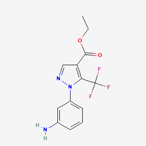 molecular formula C13H12F3N3O2 B1518769 ethyl 1-(3-aminophenyl)-5-(trifluoromethyl)-1H-pyrazole-4-carboxylate CAS No. 1171543-02-4