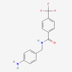 molecular formula C15H13F3N2O B1518774 N-[(4-氨基苯基)甲基]-4-(三氟甲基)苯甲酰胺 CAS No. 1176631-77-8
