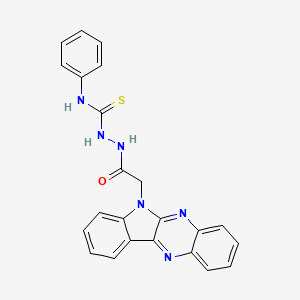 6H-Indolo(2,3-b)quinoxaline-6-acetic acid, 2-((phenylamino)thiocarbonyl)hydrazide