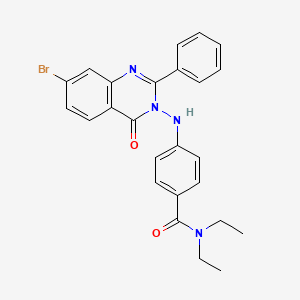 Benzamide, 4-((7-bromo-4-oxo-2-phenyl-3(4H)-quinazolinyl)amino)-N,N-diethyl-