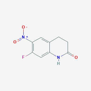 molecular formula C9H7FN2O3 B1518777 7-Fluoro-6-nitro-1,2,3,4-tetrahydroquinolin-2-one CAS No. 1146289-84-0