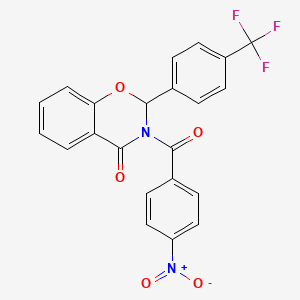 2,3-Dihydro-3-(4-nitrobenzoyl)-2-(4-(trifluoromethyl)phenyl)-4H-1,3-benzoxazin-4-one