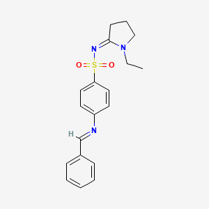 N-(1-Ethyl-2-pyrrolidinylidene)-4-((phenylmethylene)amino)benzenesulfonamide