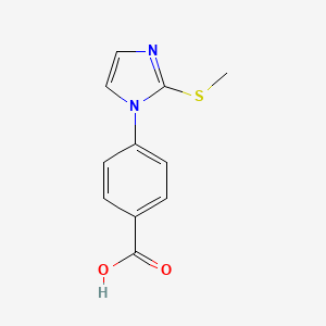 molecular formula C11H10N2O2S B1518778 4-[2-(甲硫基)-1H-咪唑-1-基]苯甲酸 CAS No. 1146290-23-4