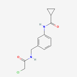 molecular formula C13H15ClN2O2 B1518779 N-(3-{[(2-chloroacetyl)amino]methyl}phenyl)cyclopropanecarboxamide CAS No. 1087784-15-3