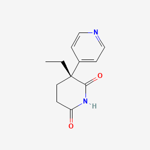 molecular formula C12H14N2O2 B15187834 2,6-Piperidinedione, 3-ethyl-3-(4-pyridinyl)-, (R)- CAS No. 121742-46-9