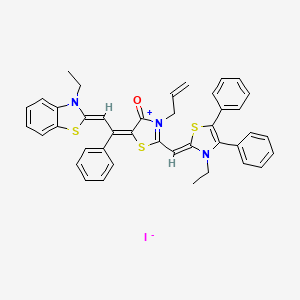 3-Allyl-5-(2-(3-ethylbenzothiazol-2(3H)-ylidene)-1-phenylethylidene)-2-((3-ethyl-4,5-diphenylthiazol-2(3H)-ylidene)methyl)-4-oxothiazolium iodide