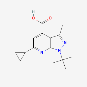 molecular formula C15H19N3O2 B1518785 1-tert-butyl-6-cyclopropyl-3-methyl-1H-pyrazolo[3,4-b]pyridine-4-carboxylic acid CAS No. 1118787-47-5