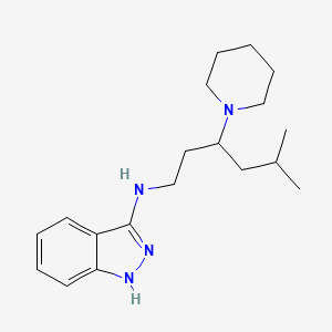 molecular formula C19H30N4 B15187871 N-(5-Methyl-3-(1-piperidinyl)hexyl)-1H-indazol-3-amine CAS No. 88836-11-7