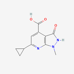 molecular formula C11H11N3O3 B1518791 6-环丙基-1-甲基-3-氧代-2,3-二氢-1H-吡唑并[3,4-b]吡啶-4-羧酸 CAS No. 1087784-23-3