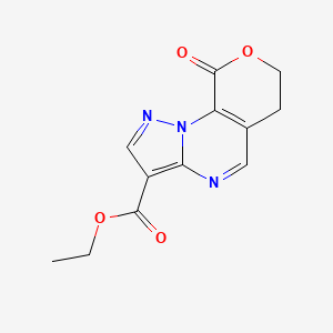 molecular formula C12H11N3O4 B1518792 9-氧代-6,9-二氢-7H-吡喃并[4,3-e]吡唑并[1,5-a]嘧啶-3-羧酸乙酯 CAS No. 1087792-66-2
